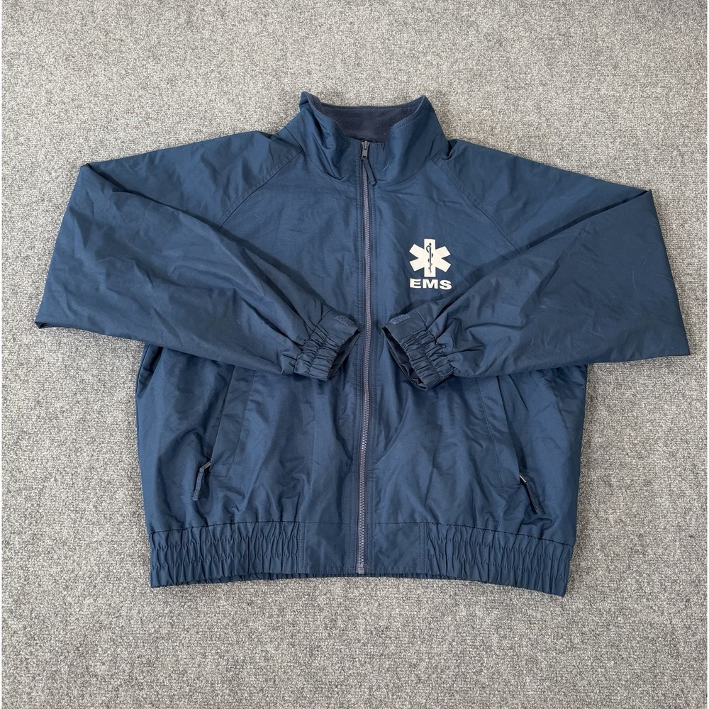 EMS EMT Paramedic Jacket Men's Large Navy Blue Fleece Lined Emergency Medical